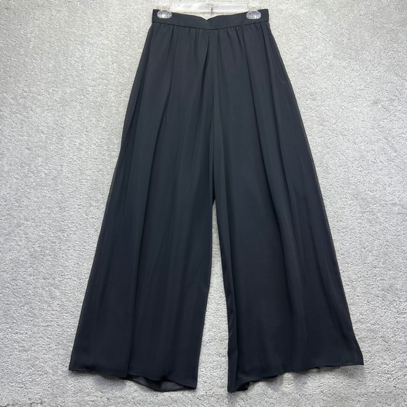 Adrianna Papell Pants - Adrianna Papell Pants 8P Black Evening Essentials Wide Leg Palazzo Sheer Flowy